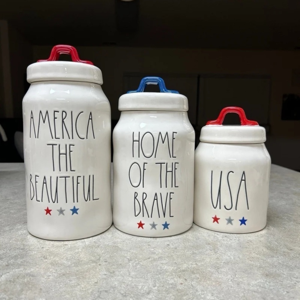 Rae Dunn Patriotic Canister Set of 3